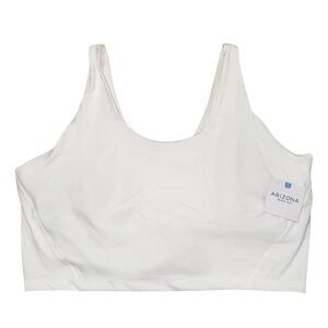 NWT XXL Arizona Jean Co. White Cropped Top Lined Bralette / Built in Bra Tank